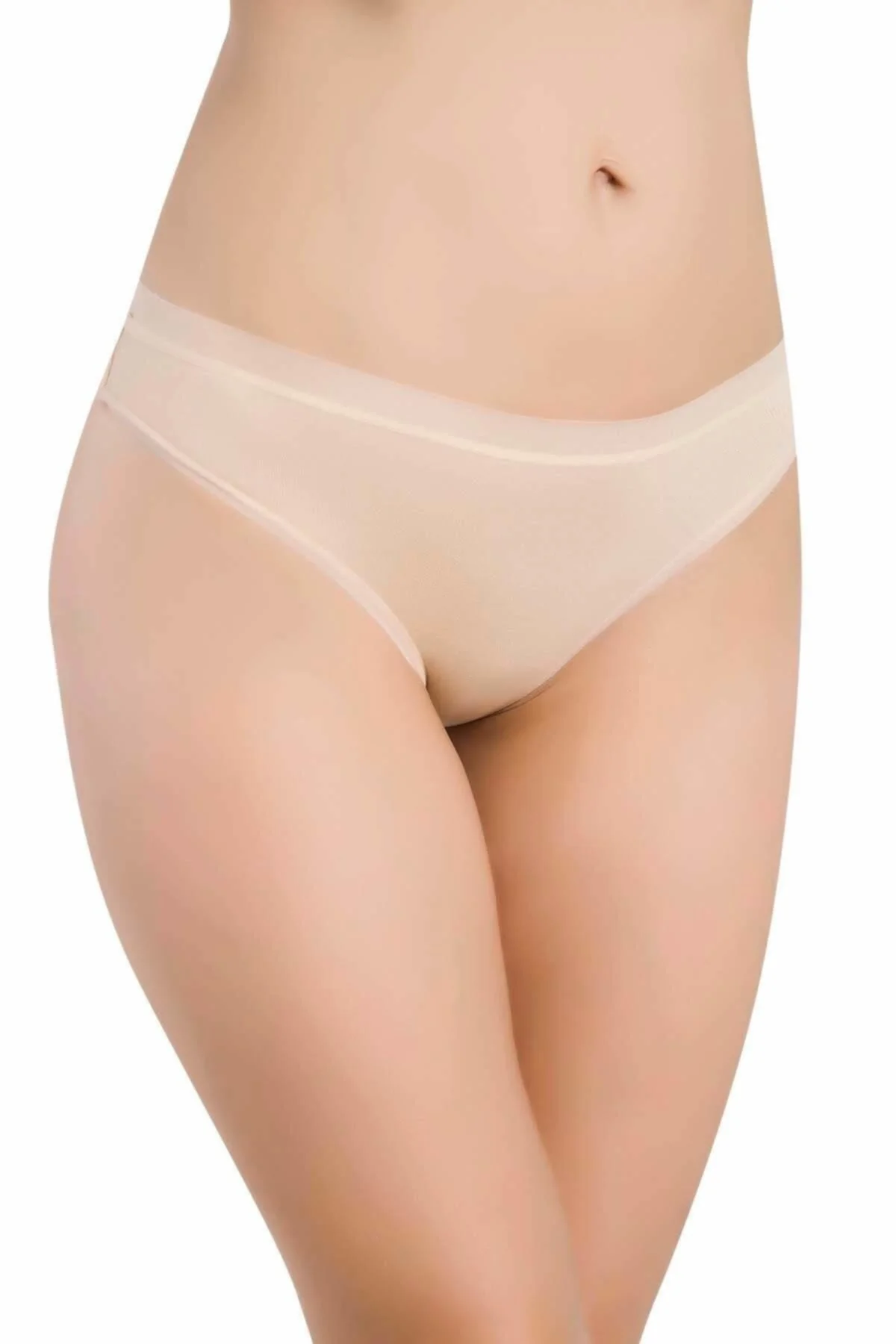 Kadın 2'li Paket Şeffaf Lastik Micro Modal Bikini Ten 2729-