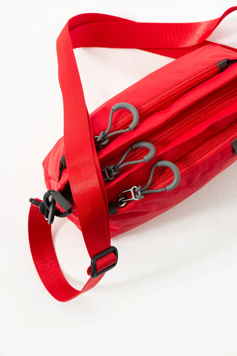 Kadın 3 Bölmeli Paraşüt Kumaş Ayarlanabilir Çapraz Askılı Çanta