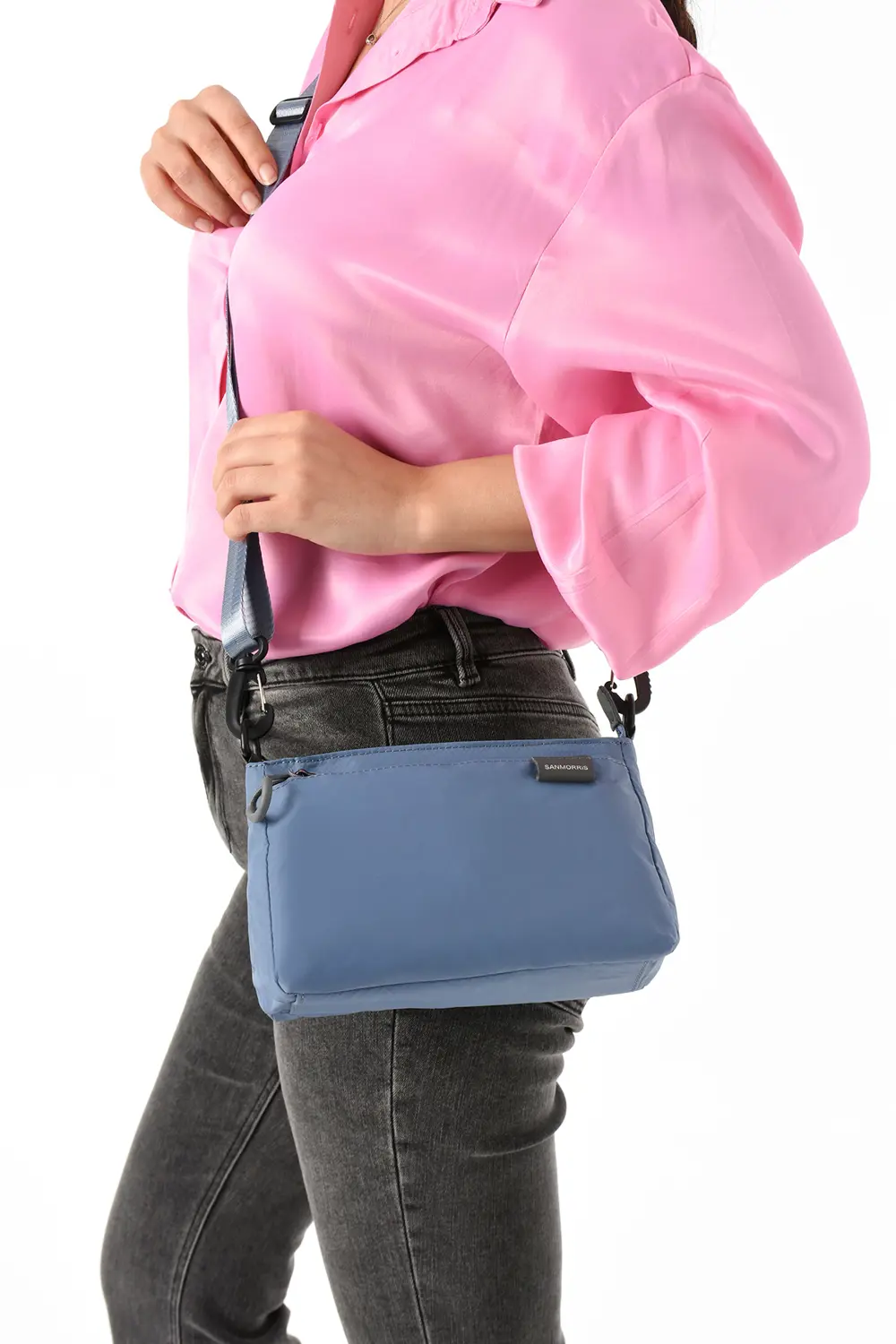 Kadın 3 Bölmeli Paraşüt Kumaş Ayarlanabilir Çapraz Askılı Çanta