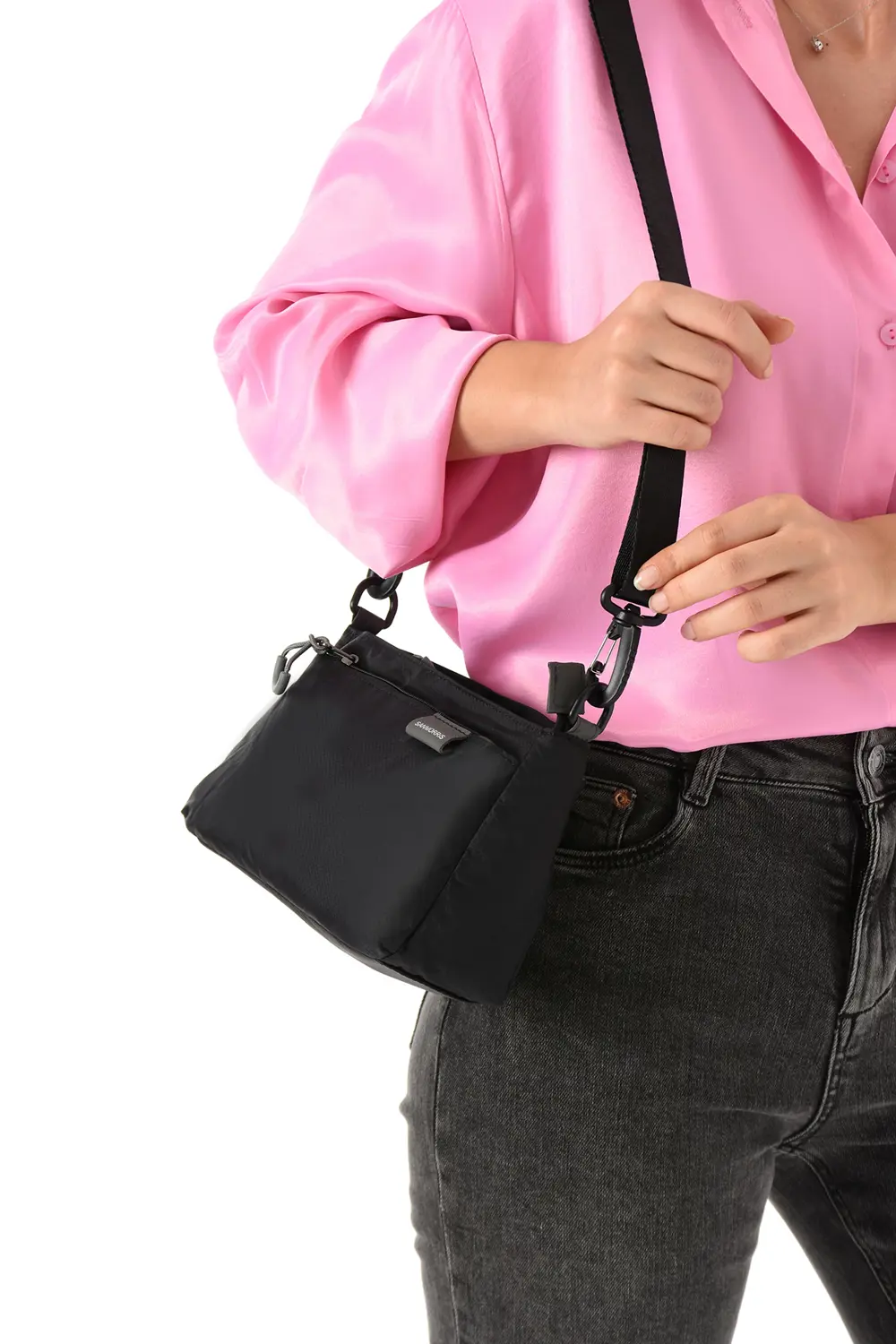 Kadın 3 Bölmeli Paraşüt Kumaş Ayarlanabilir Çapraz Askılı Çanta