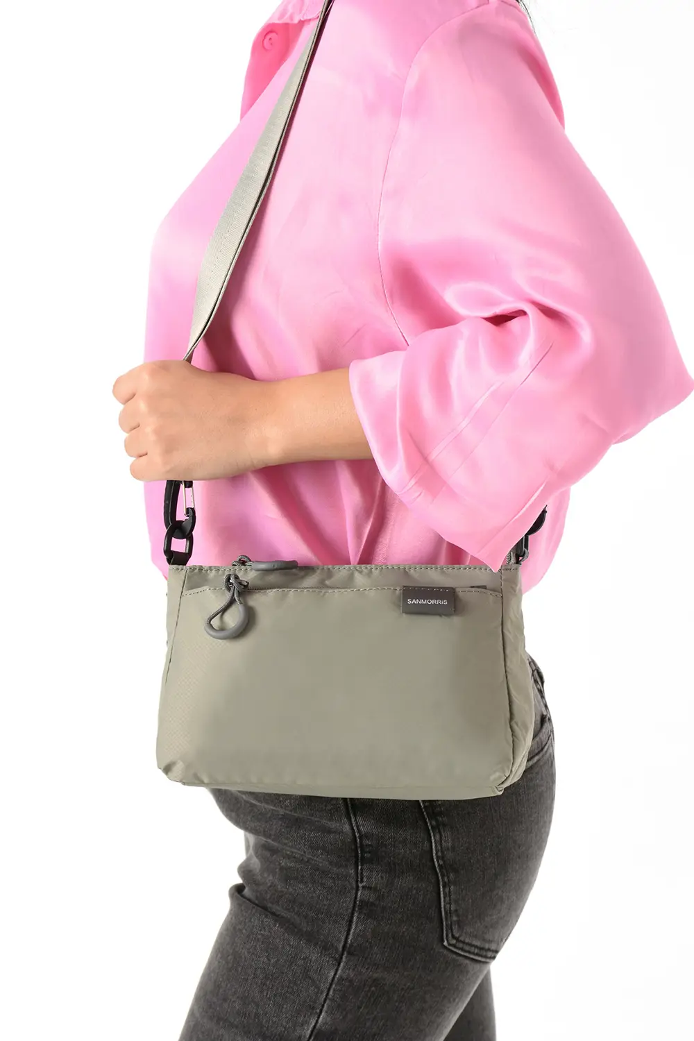 Kadın 3 Bölmeli Paraşüt Kumaş Ayarlanabilir Çapraz Askılı Çanta