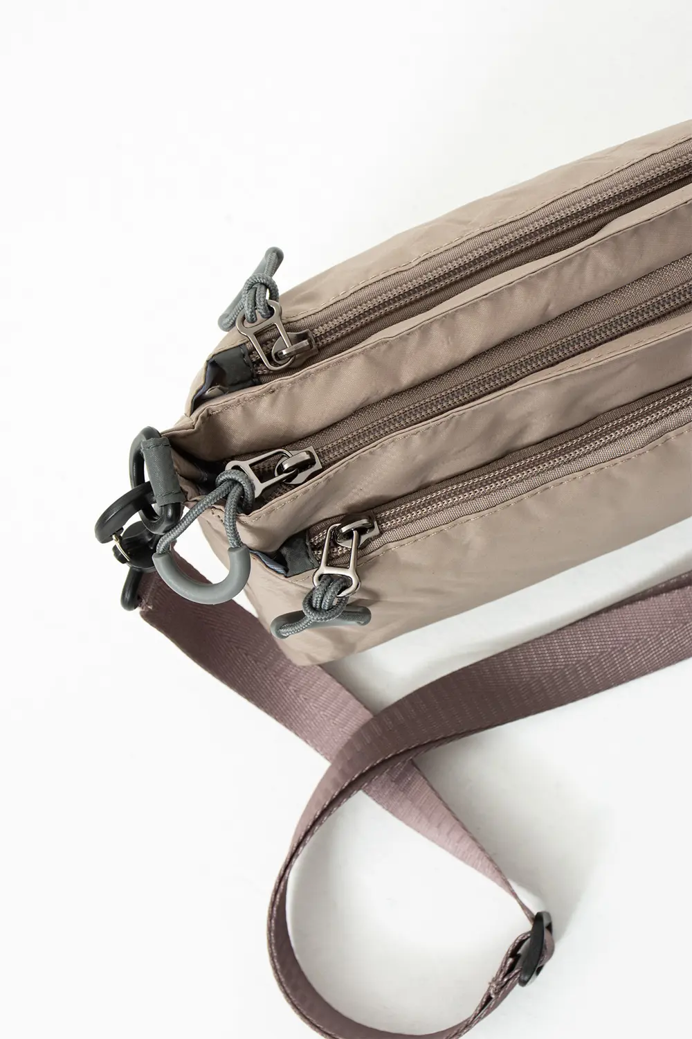 Kadın 3 Bölmeli Paraşüt Kumaş Ayarlanabilir Çapraz Askılı Çanta