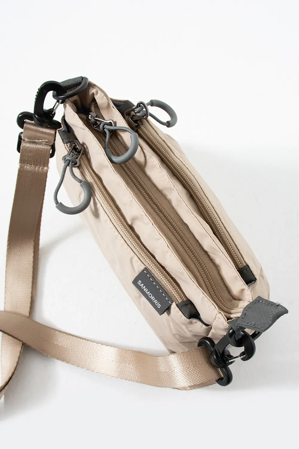 Kadın 3 Bölmeli Paraşüt Kumaş Ayarlanabilir Çapraz Askılı Çanta