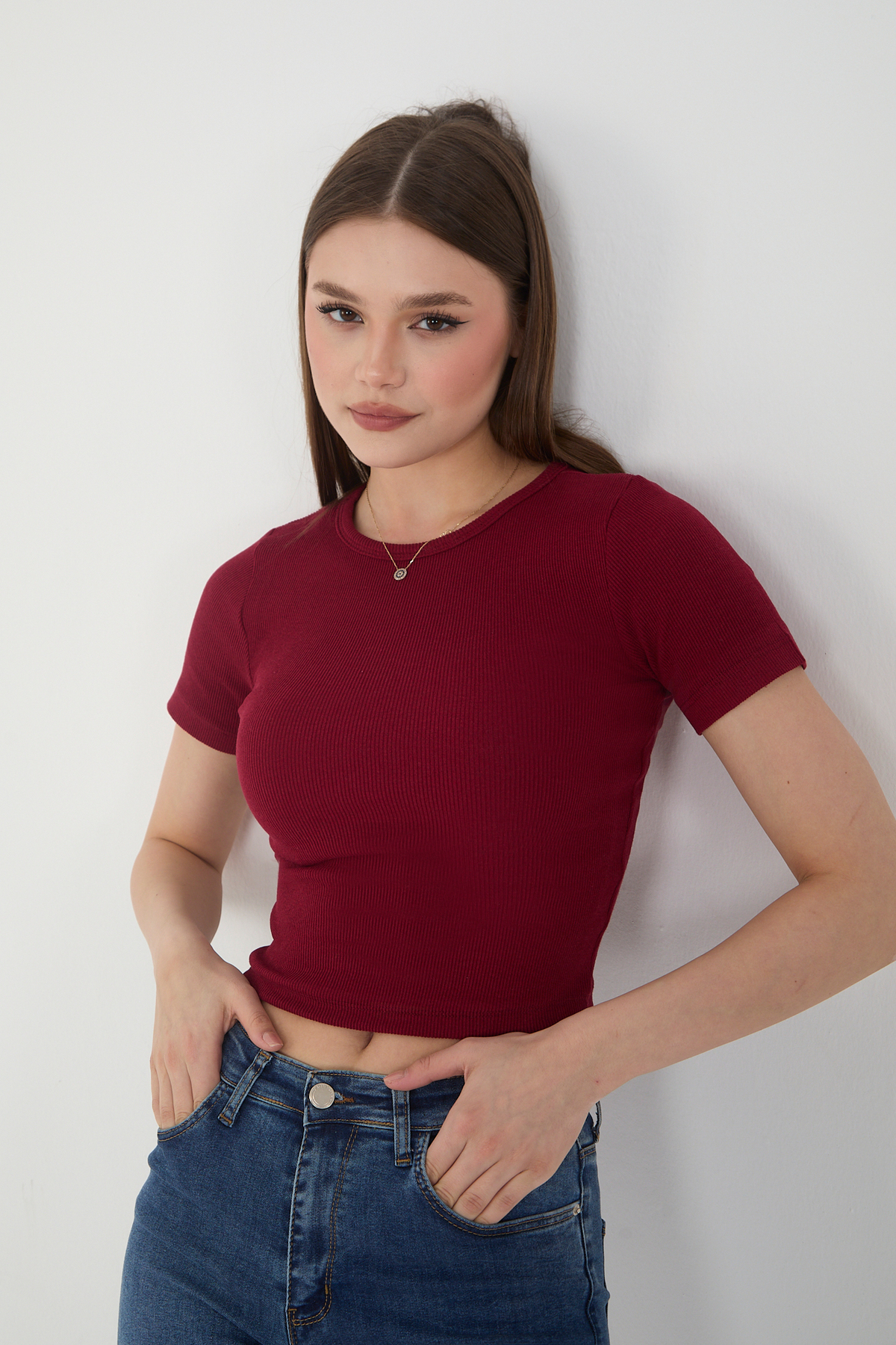 Kadın 3 Lü Takım Yazlık Crop T-Shirt Bluz