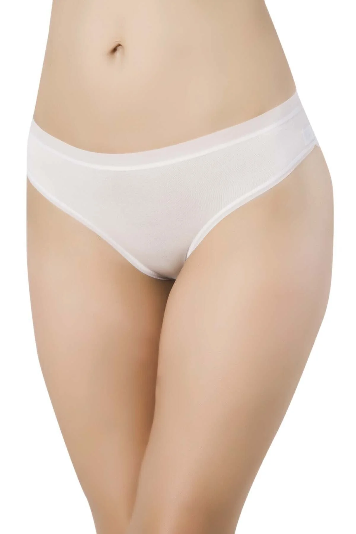 Kadın 3'lü Paket Şeffaf Lastik Micro Modal Bikini Beyaz 2729-