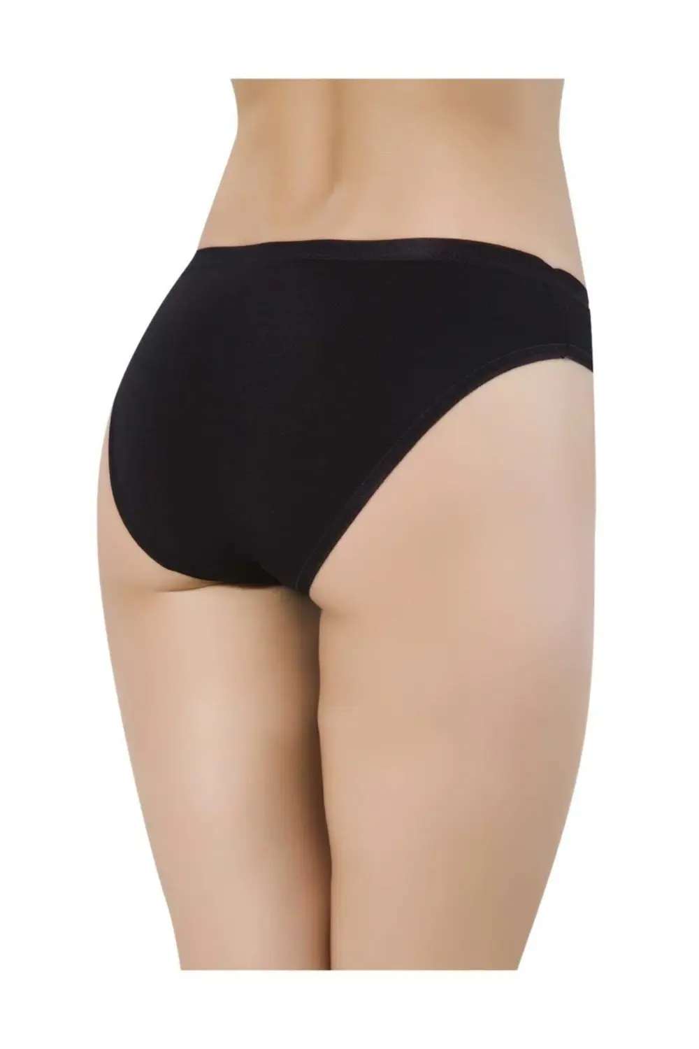 Kadın 3'lü Paket Şeffaf Lastik Micro Modal Bikini Siyah 2729-