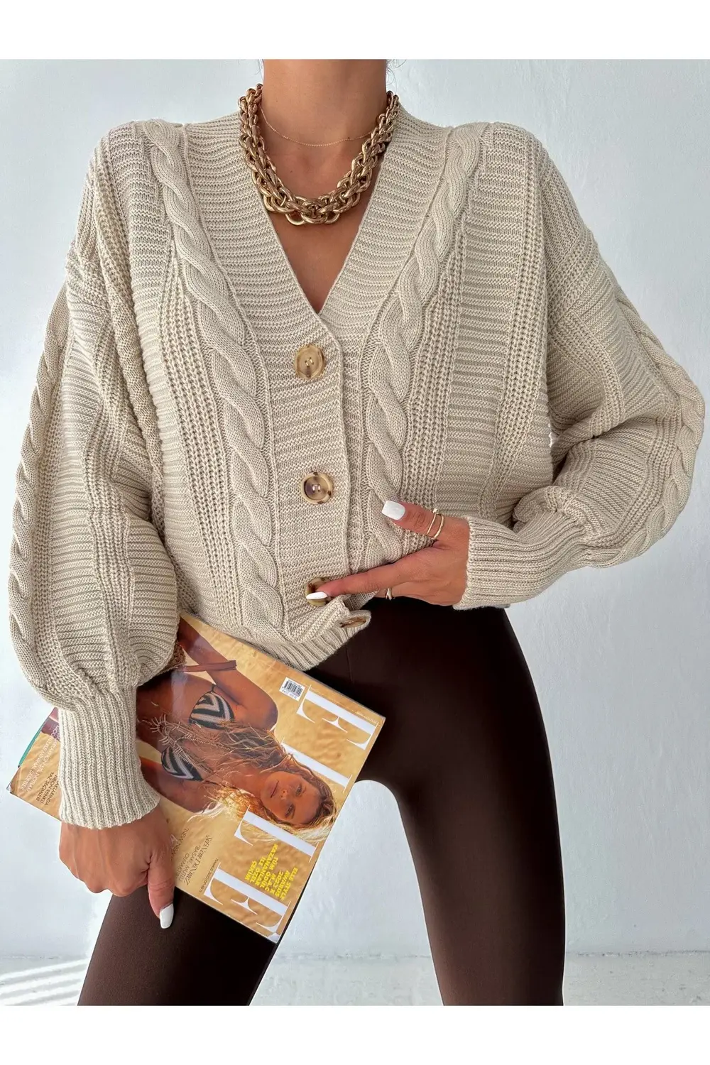 Fiolin Kadın 4 Düğmeli Triko Hırka