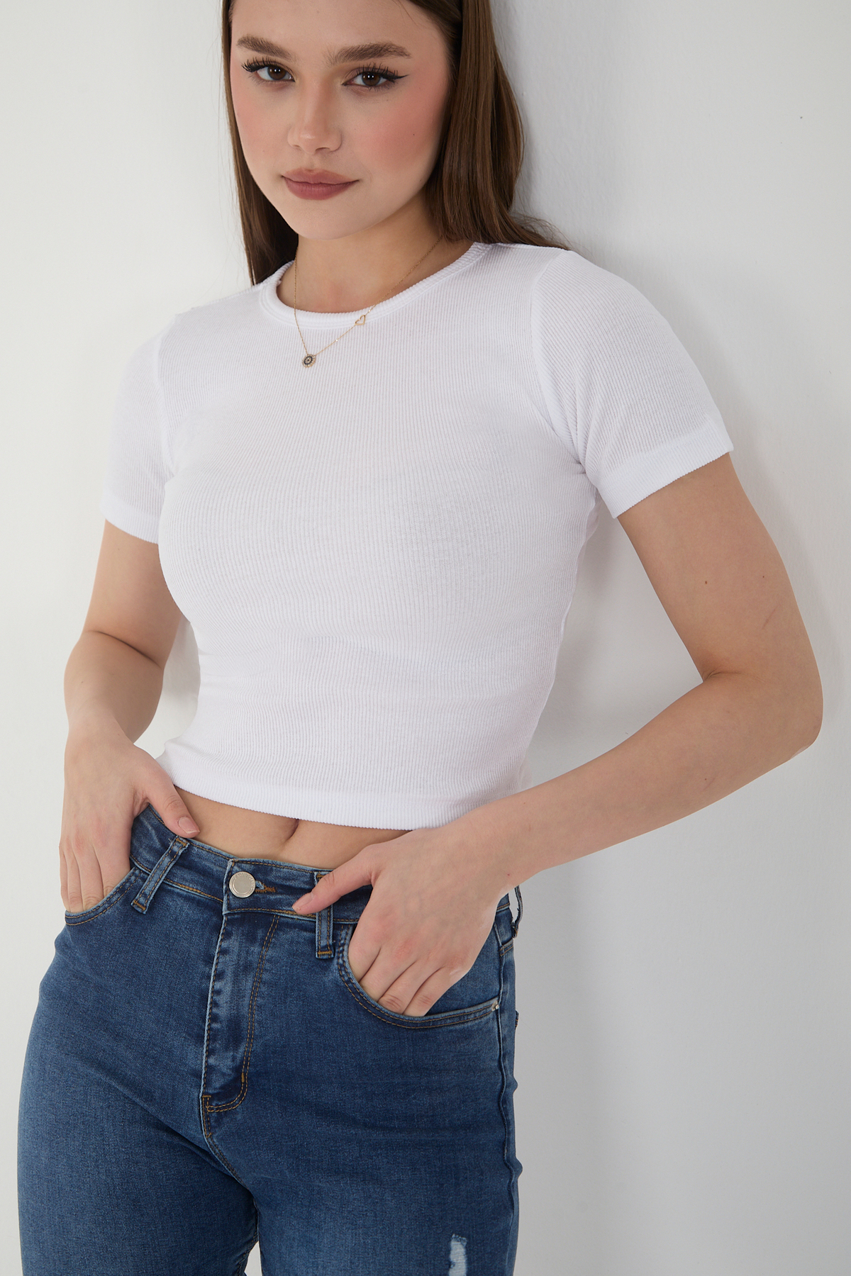 Kadın 6 Li Adet Fitilli Pamuklu Halter Yaka Örme Kaşkorse Crop Kadın 6 Li Adet Fitilli Pamuklu Halter Yaka Örme Kaşkorse Crop