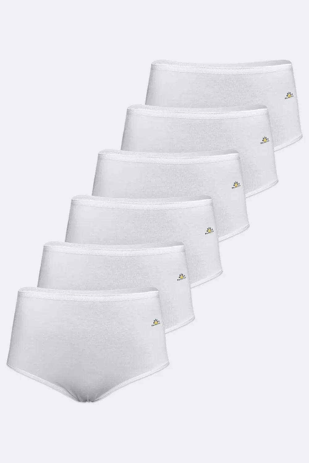 Kadın 6 Lı Paket Beyaz Modal Yüksek Bel Slip Külot 6gg1851