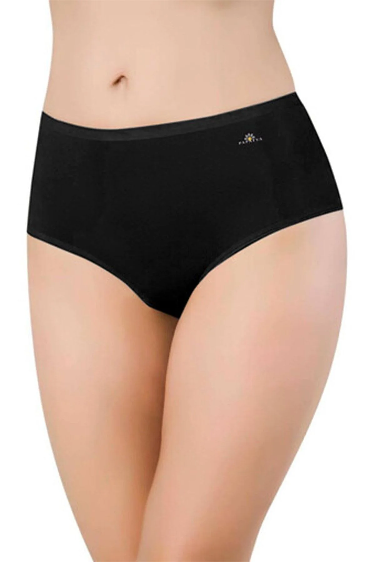 Kadın 6 Lı Paket Siyah Modal Yüksek Bel Slip Külot 6gg1851