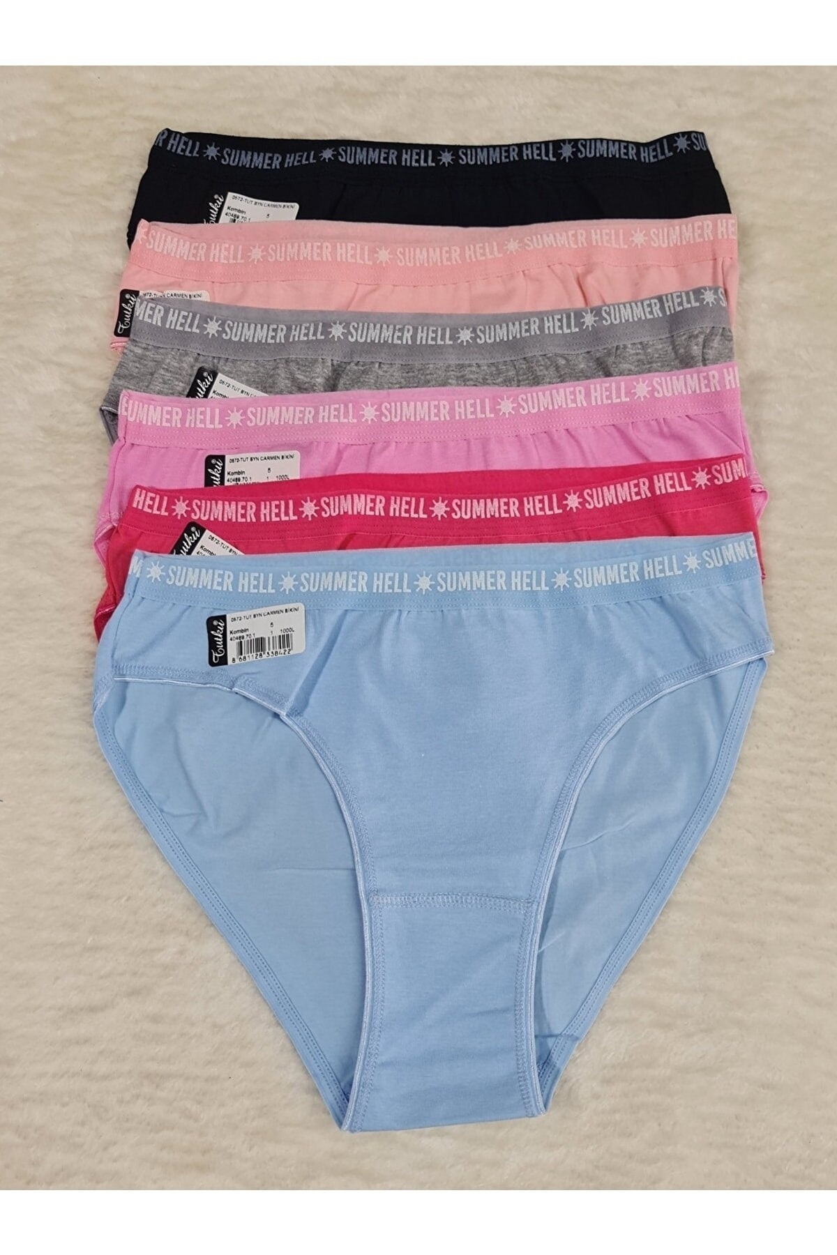 Tutku Kadın 6'Lı Paket Karışık Renk Carmen Bikini Külot