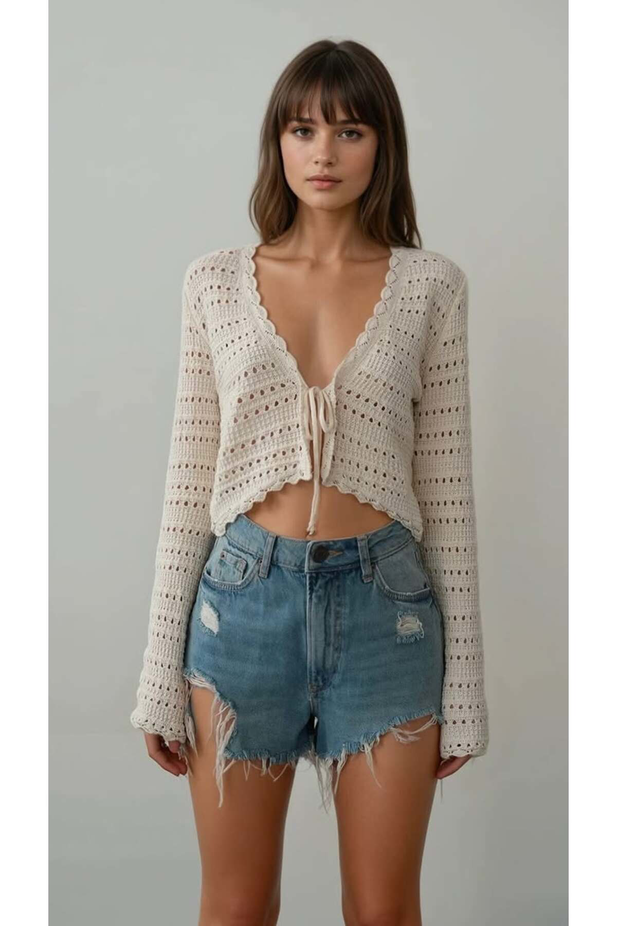 Kadın Ajurlu Hırka