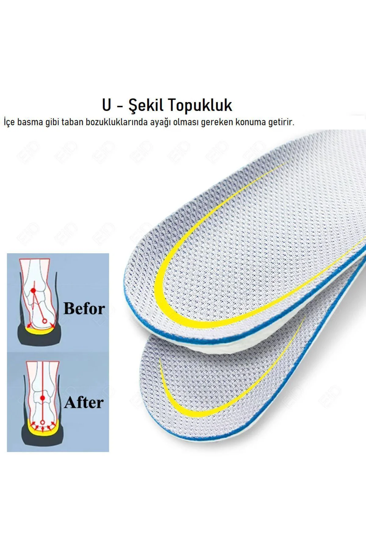 Kadın Ark Destekli Köpük Topuk Ve Boy Yükseltici - 1,5-2,5-3,5cm Düz Taban - Içe Basma Kadın Ark Destekli Köpük Topuk Ve Boy Yükseltici - 1,5-2,5-3,5cm Düz Taban - Içe Basma