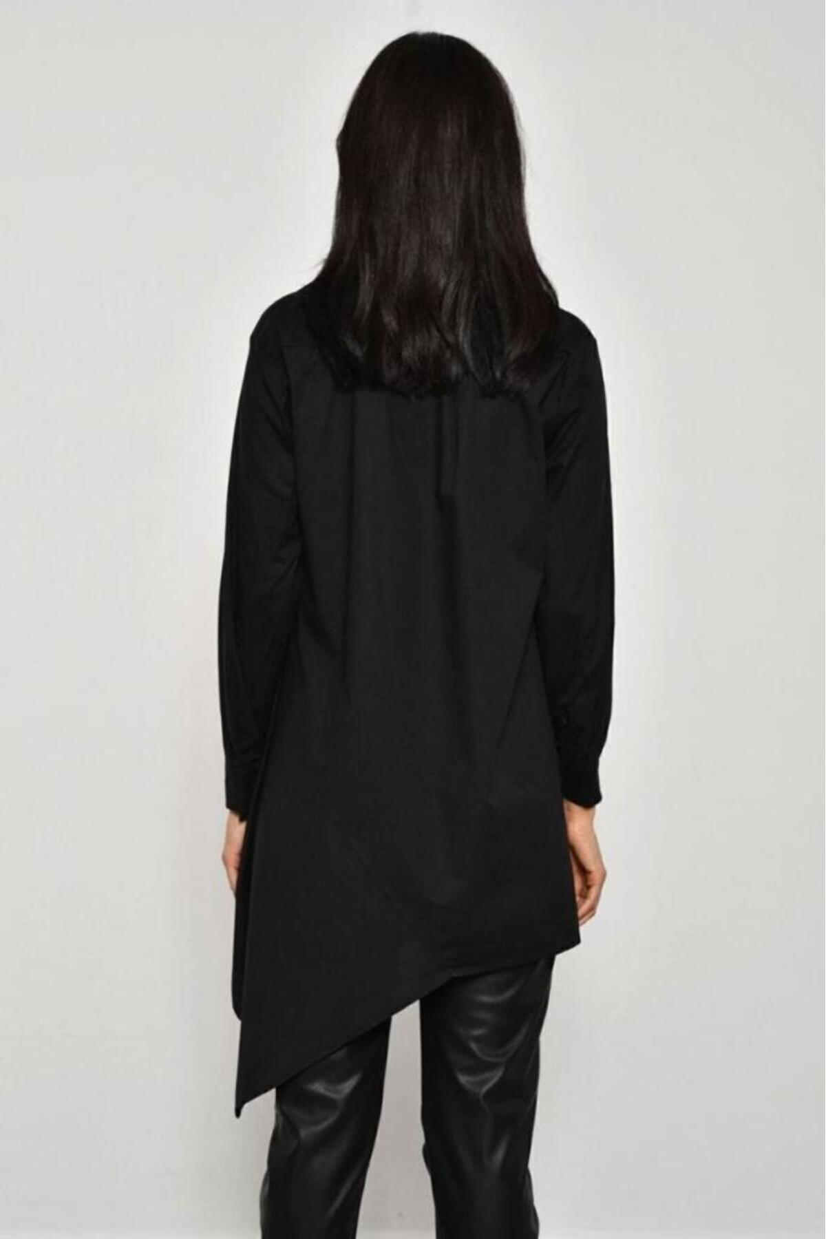 Pasaklı Giyim Kadın Asimetrik Tesettüre Uygun Uzun Terikoton Turuncu Tunik Göml