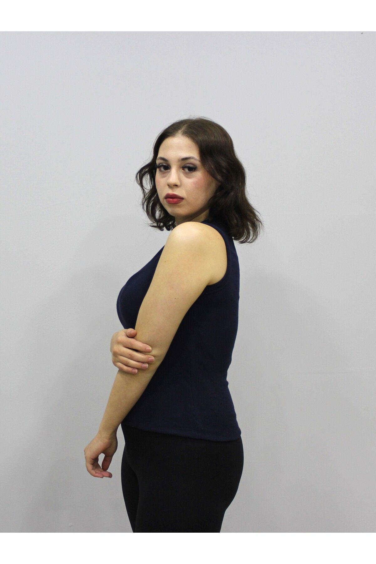 Kadın Askılı Bluz, Kaşkorse Kolsuz Bluz