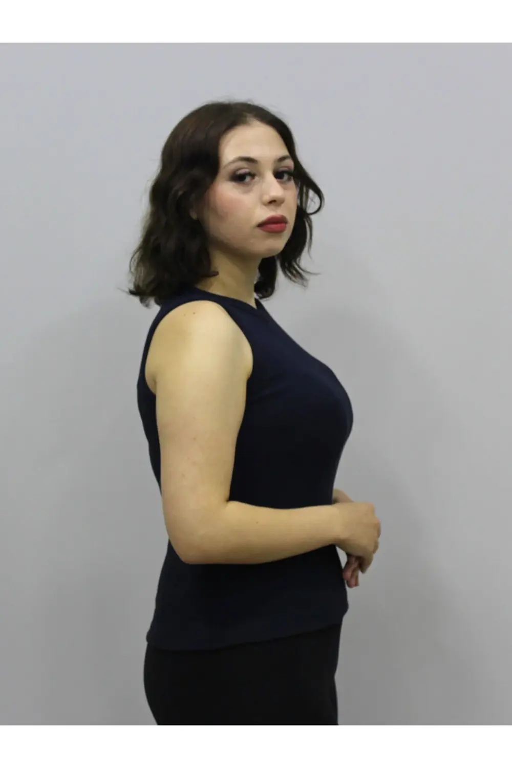 Kadın Askılı Bluz, Kaşkorse Kolsuz Bluz