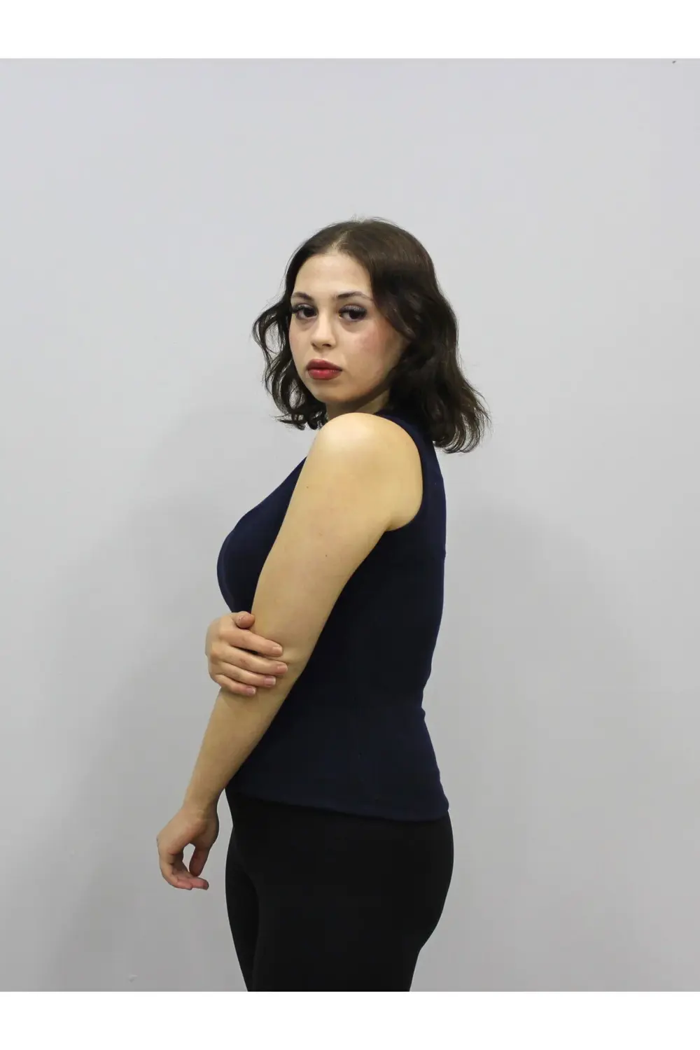 Kadın Askılı Bluz, Kaşkorse Kolsuz Bluz