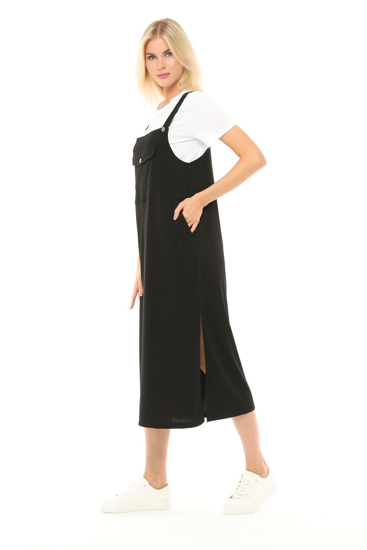 Defys Kadin Askili Yirtmaçli Elbise