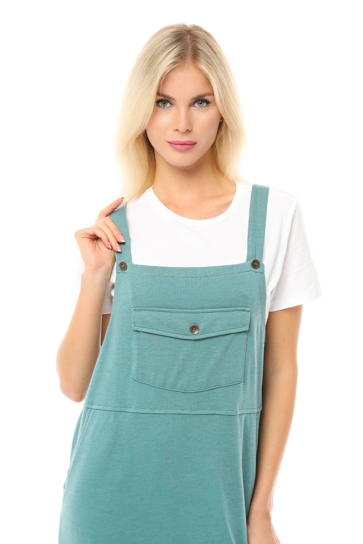 Defys Kadın Askılı Yırtmaçlı Elbise