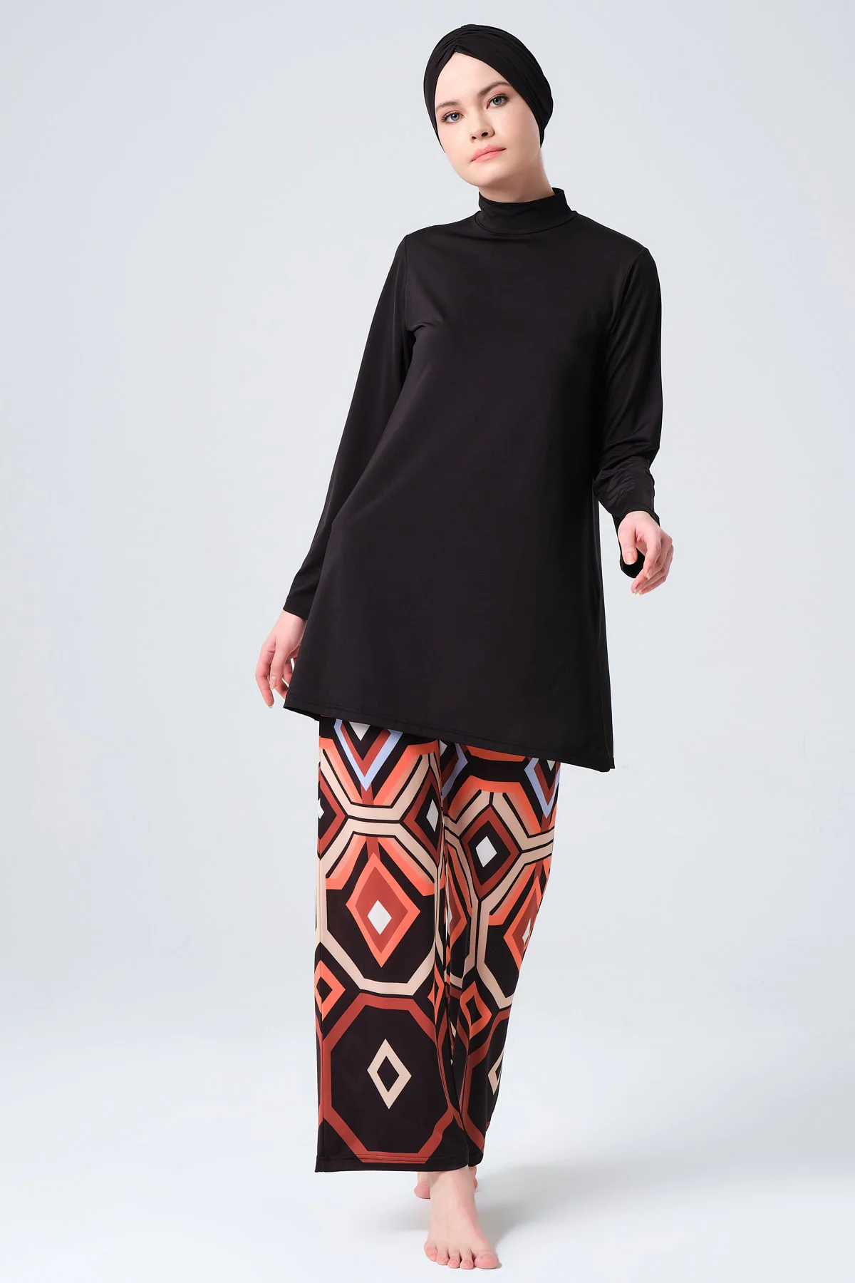 Kadın Atlas Tesettür Mayo - Siyah