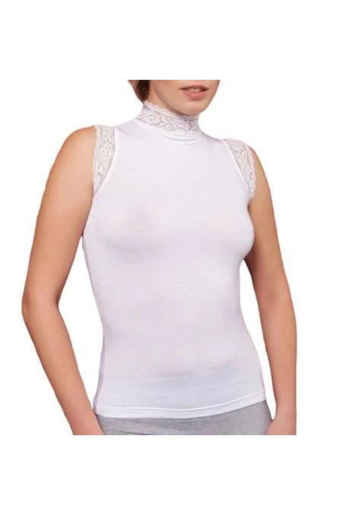 Berrak Kadın Atlet Dantelli Kolsuz Body Modal 8018