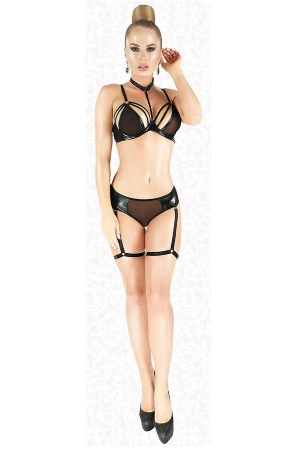 Kadın Balenli Erotik Lateks Takım Elawin 7100