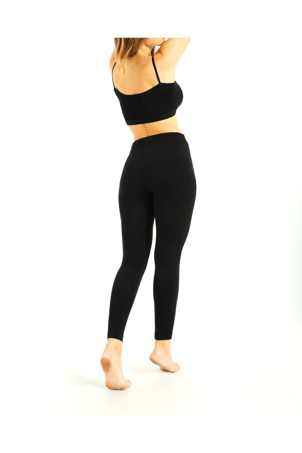 Kadın Bambu Uzun Tayt Nefes Alan Yumuşak Dokulu Slim Fit Iç Giyim Siyah