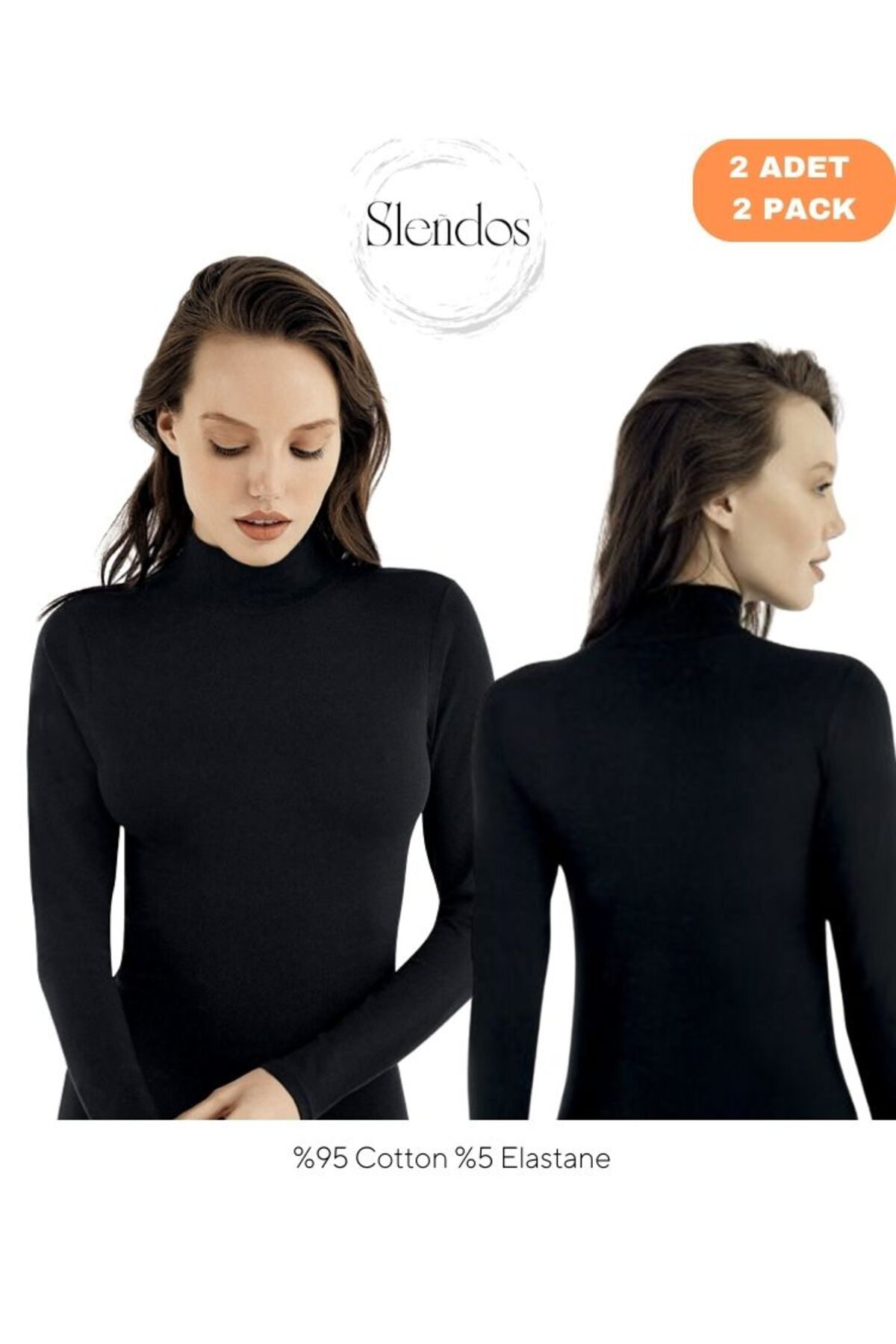 Şahinler Kadın, Basic, % 95 Cotton % 5 Elastane Uzun Kollu 2'Li Body