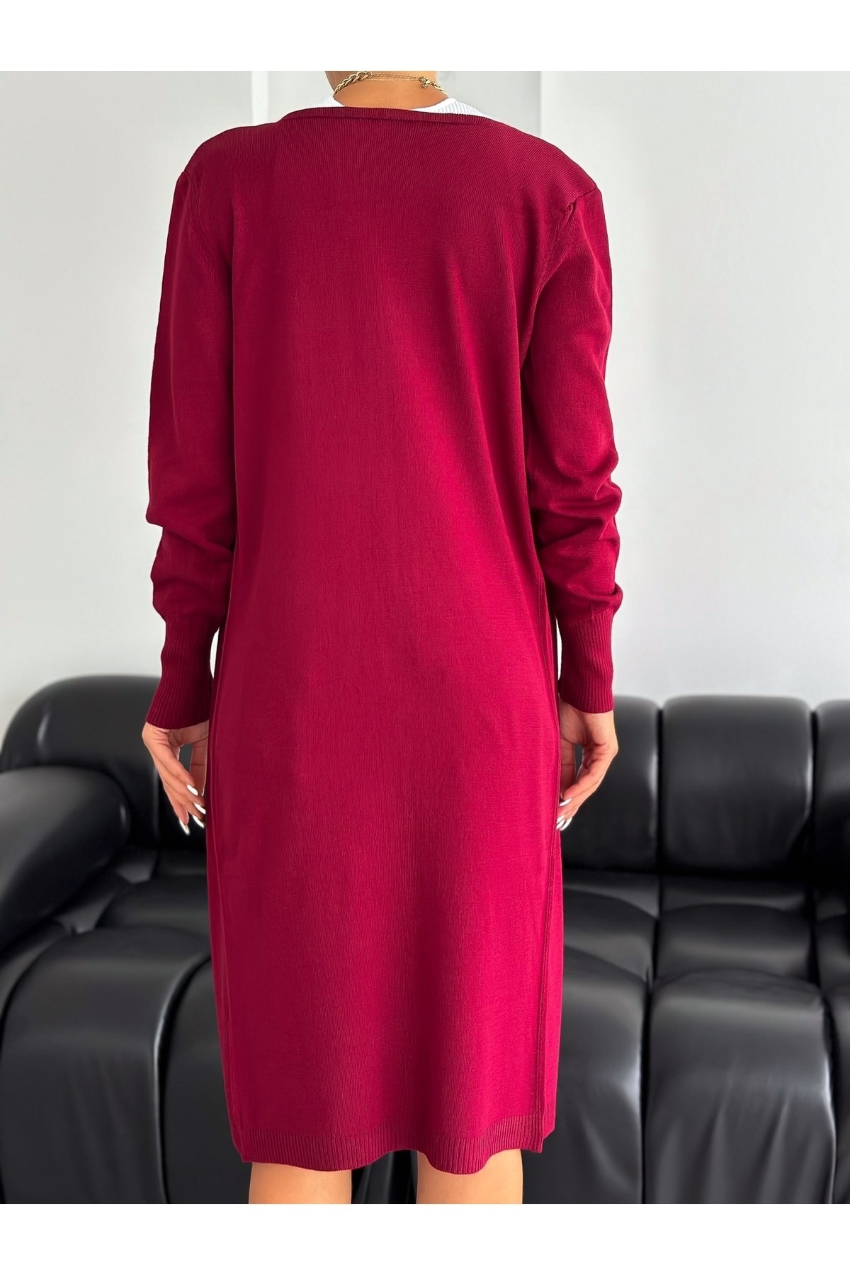 Fiolin Kadın Basic Uzun Hırka