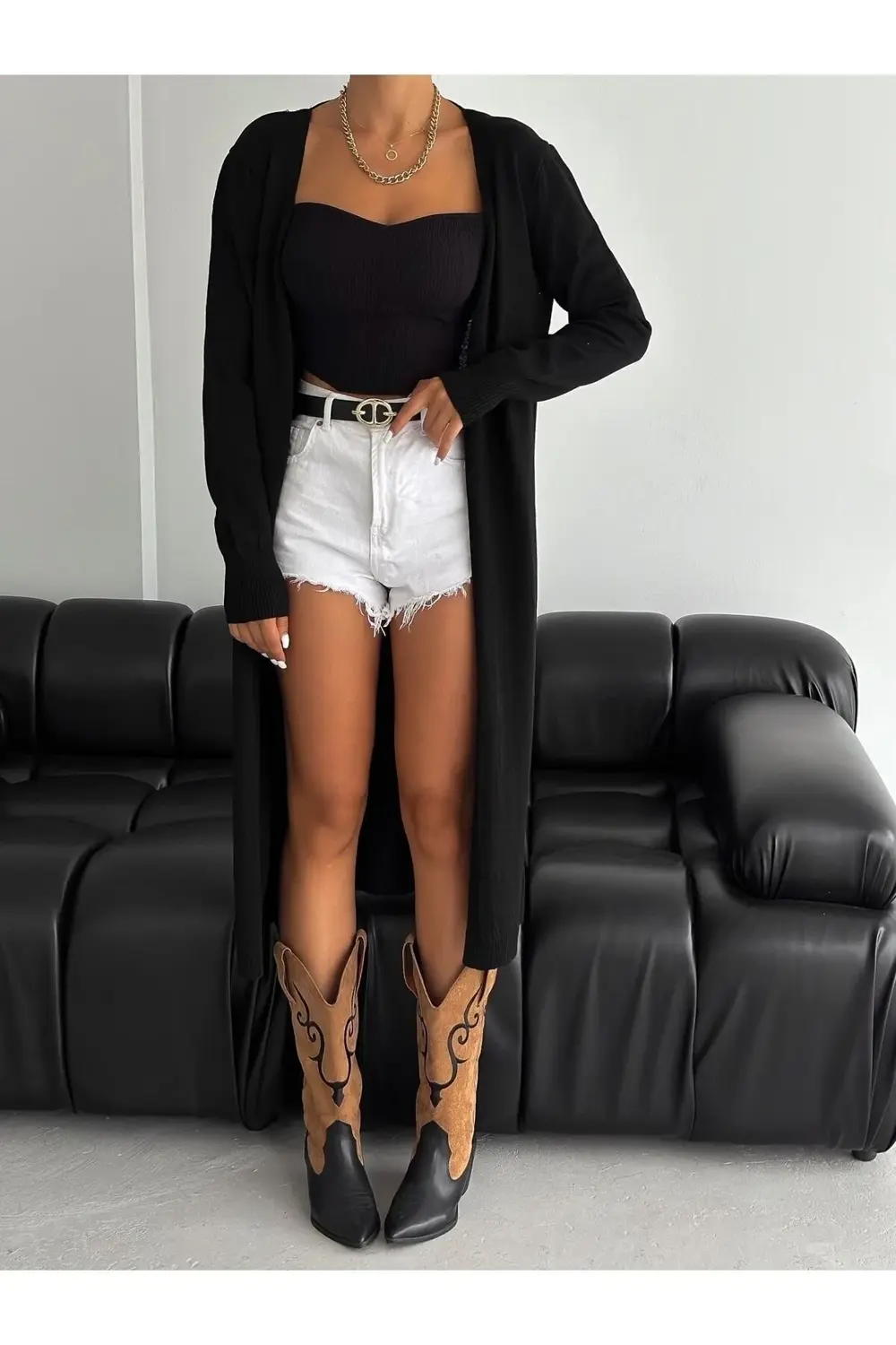 Kadın Basic Uzun Hırka