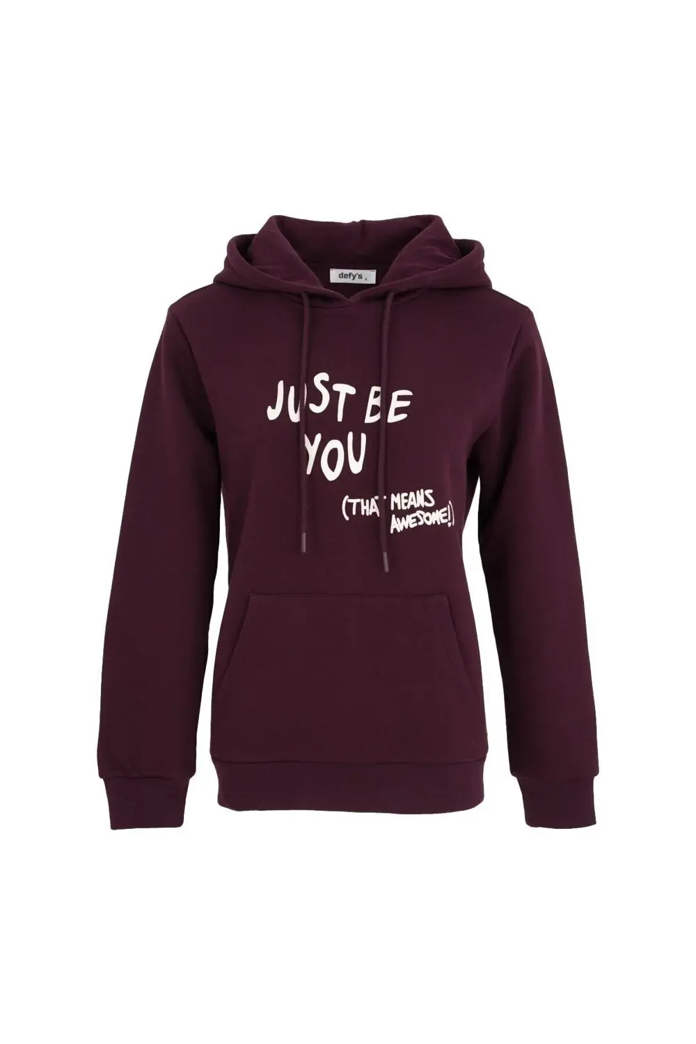 Kadın Baskılı Kapüşonlu Sweat Mürdüm