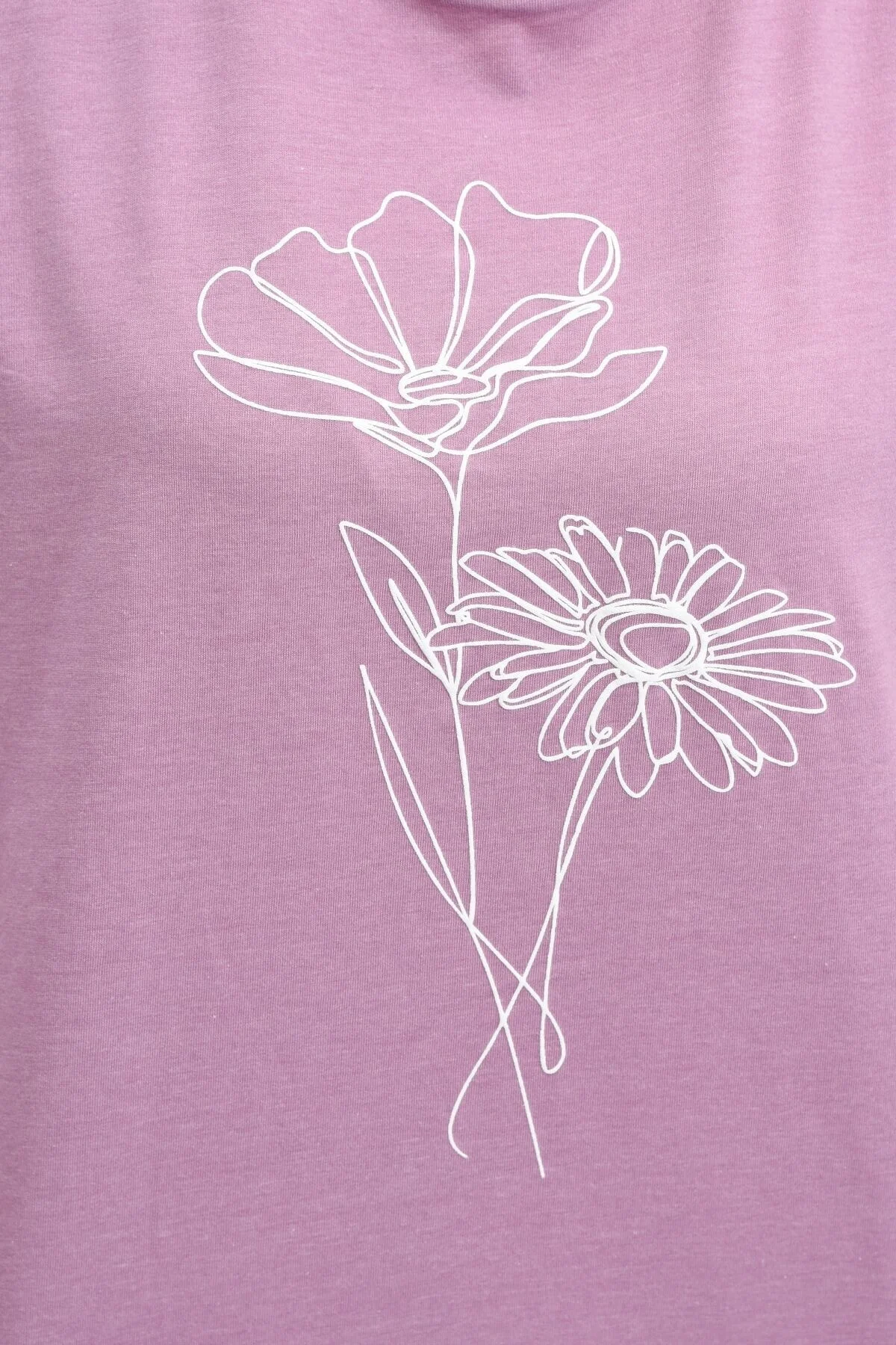 Kadın Baskılı Kısa Kollu Arka Oval Bisiklet Yaka Tişört Su Yeşili