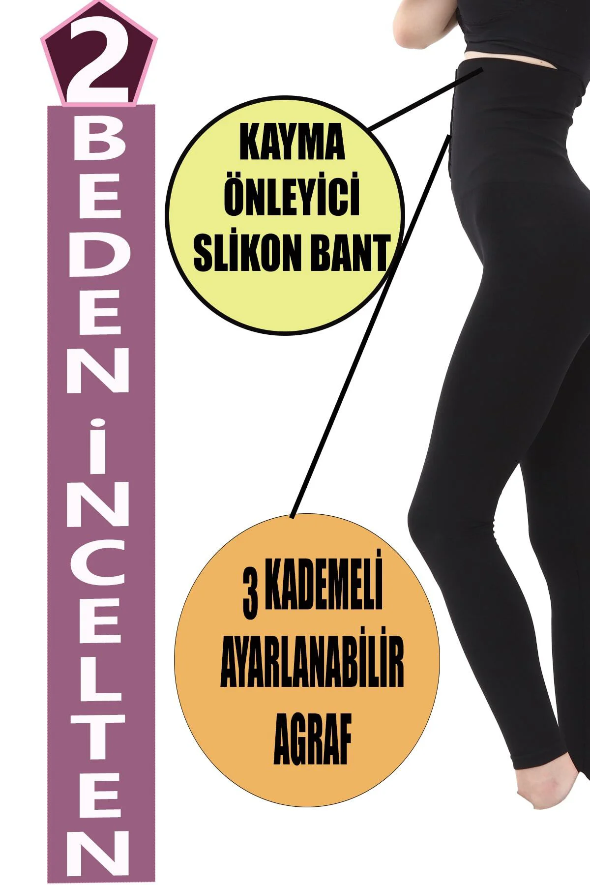 Kadın Beden Incelten Yüksek Bel Agraflı Korse Tayt
