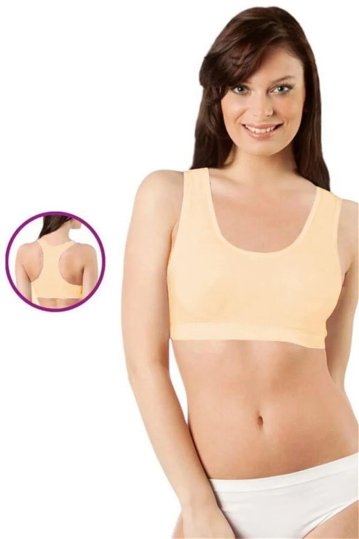 Kadın Bej Destekli Sporcu Büstiyer