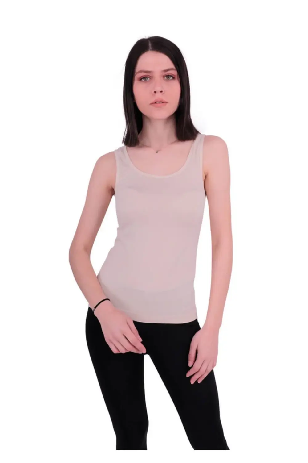 Kadın Bej Dikişsiz Atlet 14002