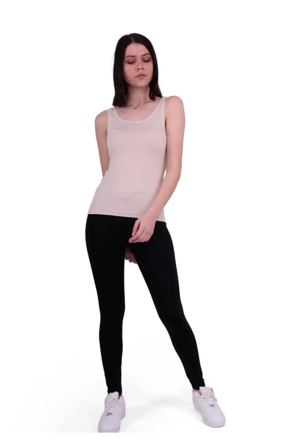 Kadın Bej Dikişsiz Atlet 14002