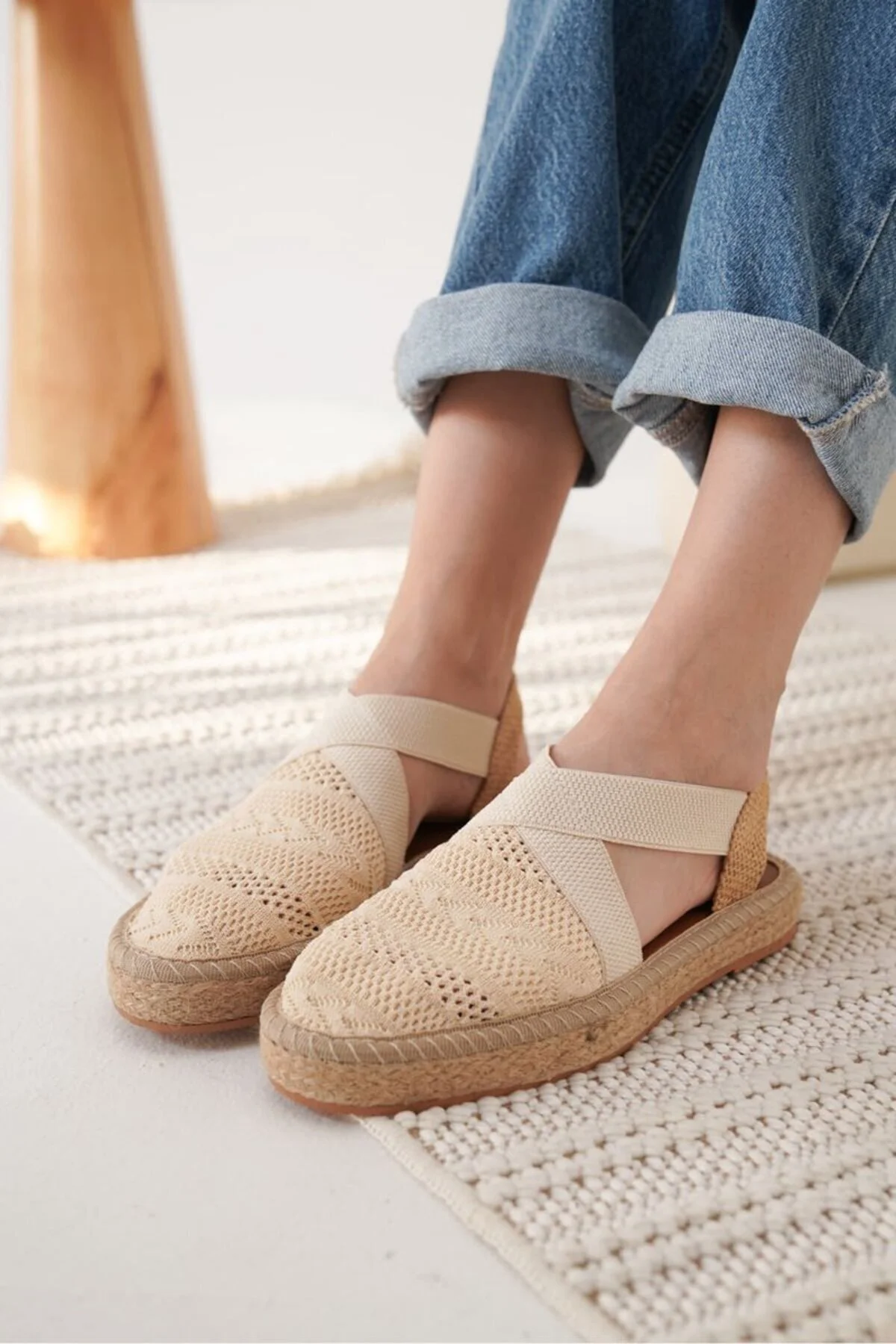 Kadın Bej Espadril Ayakkabı TR19MY01C
