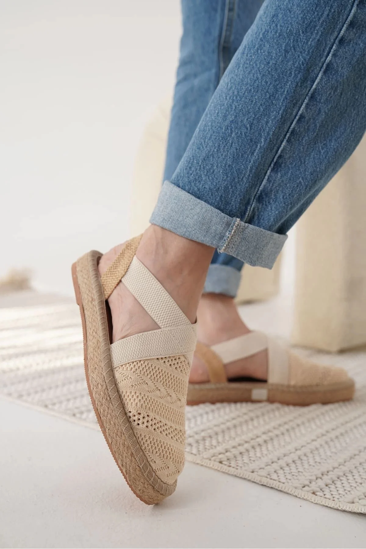 Kadın Bej Espadril Ayakkabı TR19MY01C