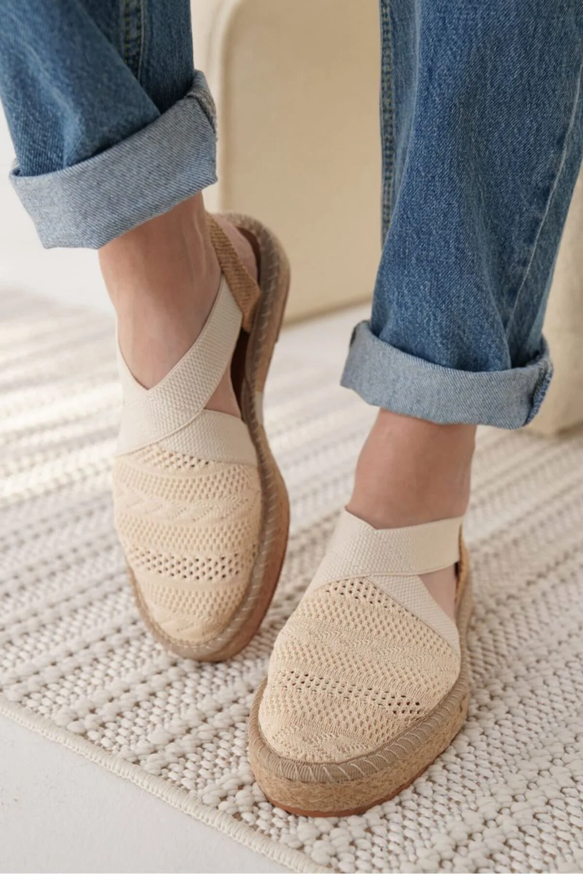 Kadın Bej Espadril Ayakkabı TR19MY01C