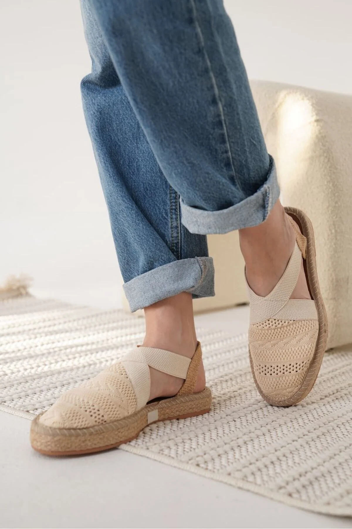 Kadın Bej Espadril Ayakkabı TR19MY01C