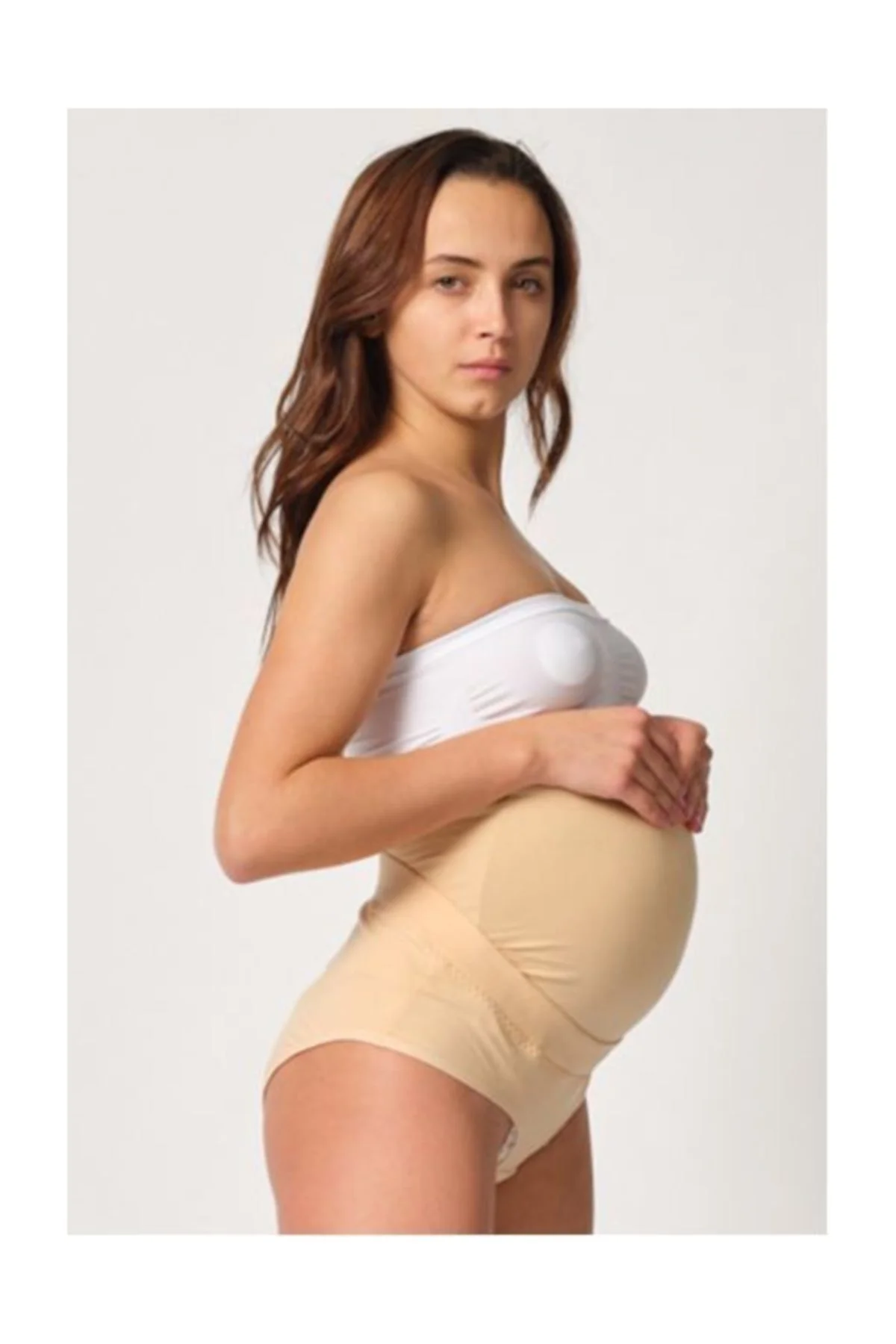 Kadın Bej Karın Destekleyici Cotton Hamile Külodu