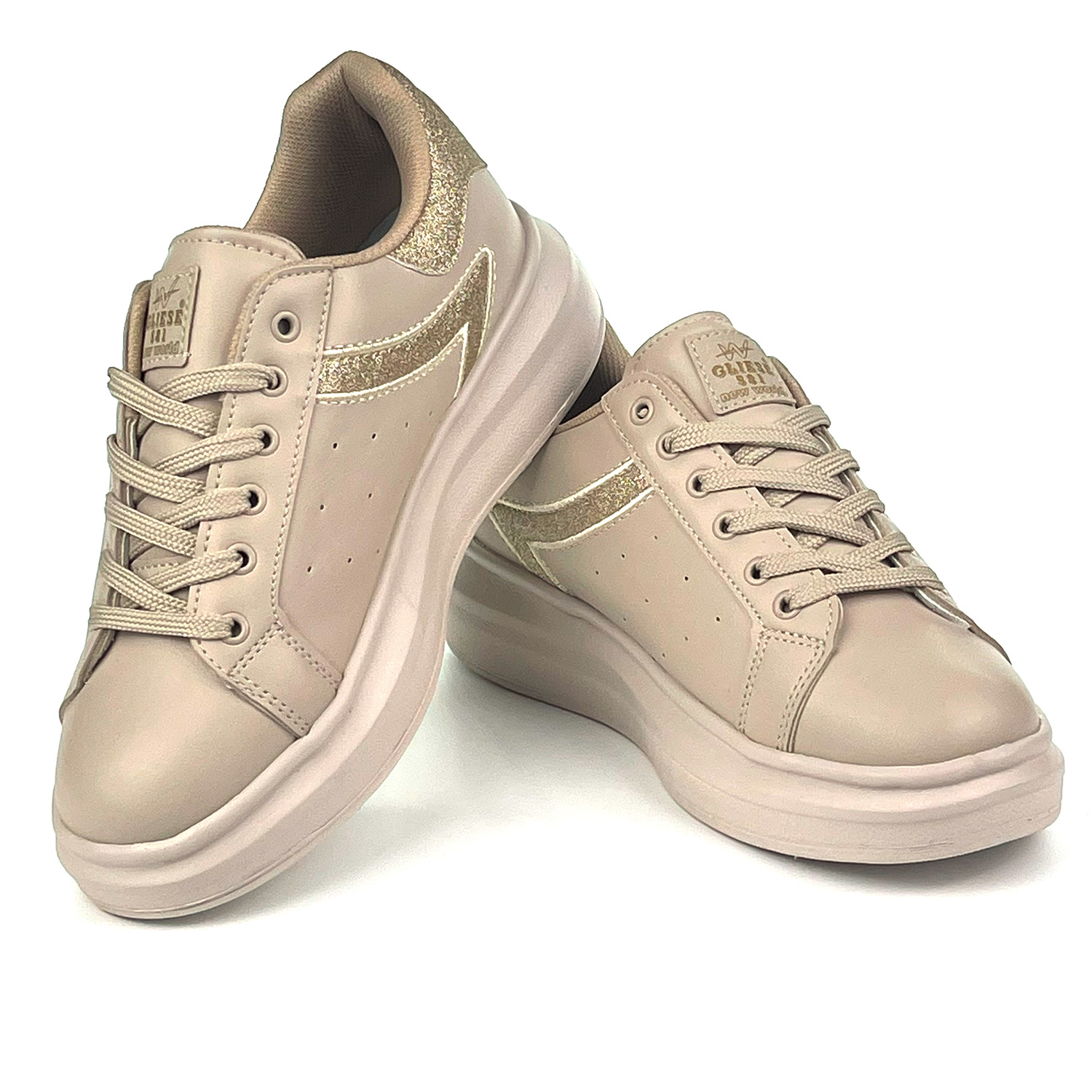 Kajila Kadın Bej Simli Rahat Günlük Sneaker Spor Ayakkabı Kajila Kadın Bej Simli Rahat Günlük Sneaker Spor Ayakkabı