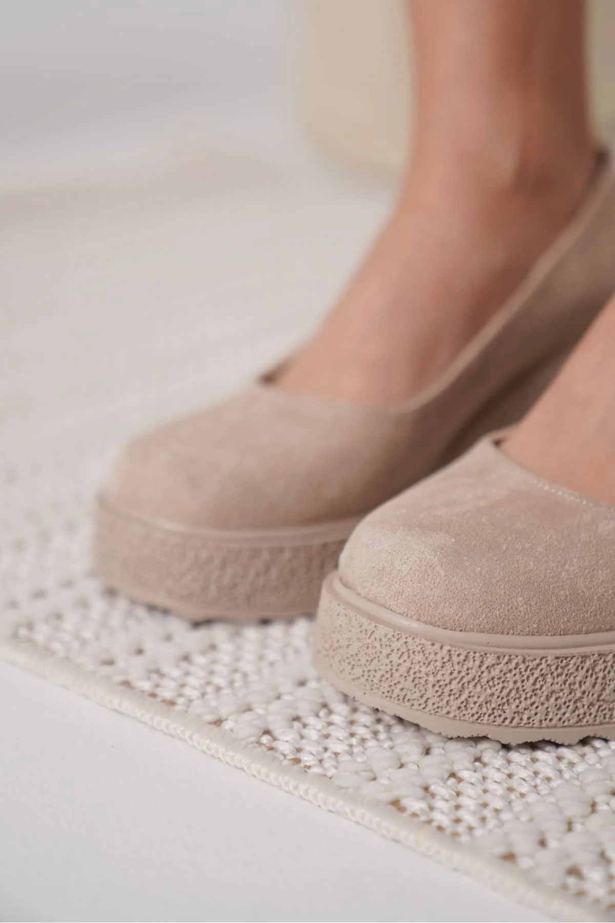 Kadın Bej Süet Günlük Ayakkabı TR06MS04F