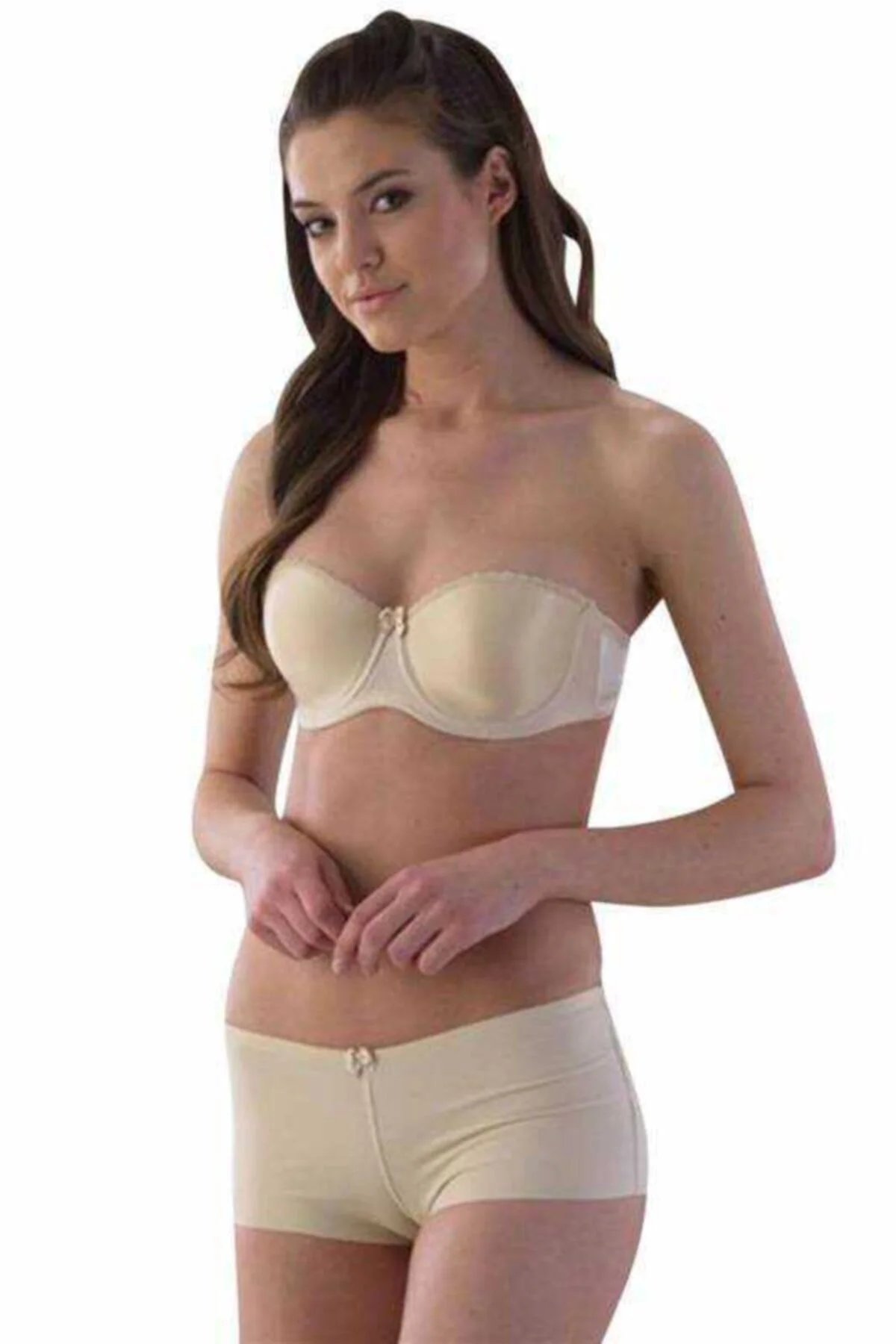 Kadın  Bej Ten Lazer Kesim Kısa Boxer Korse 2812