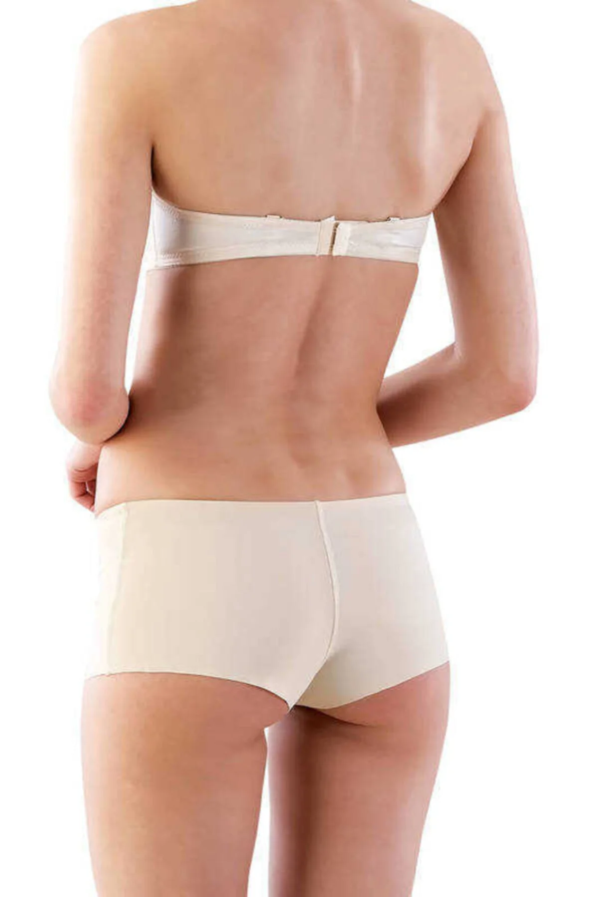 Kadın  Bej Ten Lazer Kesim Kısa Boxer Korse 2812