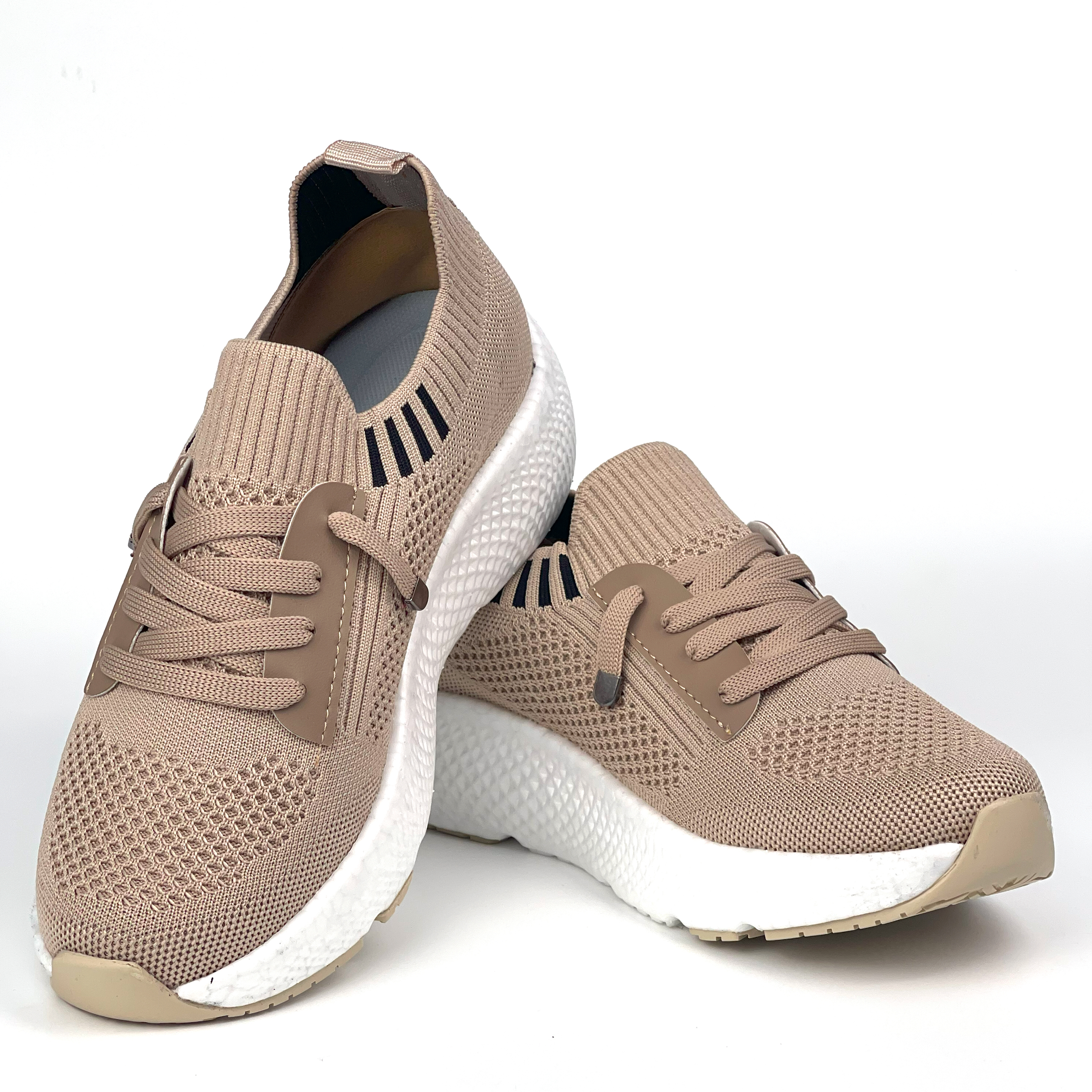 Kajila Kadın  Bej Triko Günlük Rahat Ortopedik Terletmeyen Spor Sneaker 