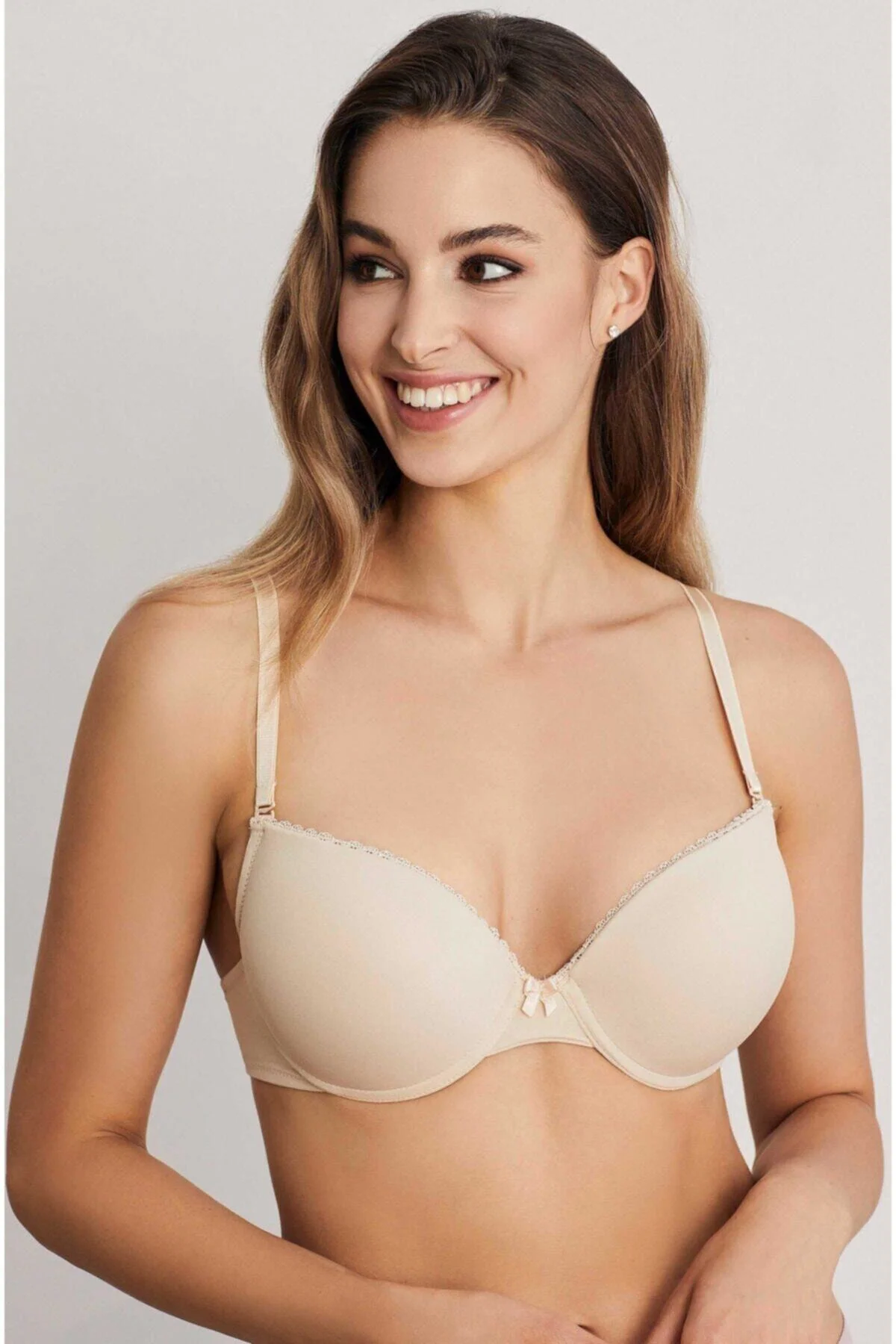 Kadın Bej Yarı Push-up Tek Sütyen