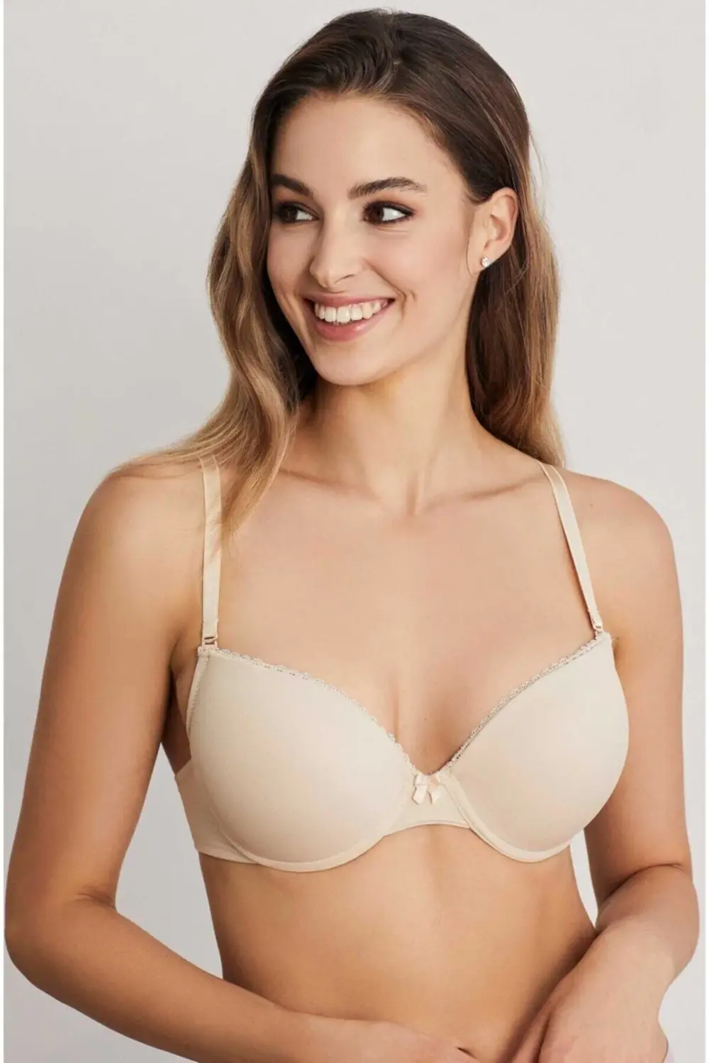 Kadın Bej Yarı Push-up Tek Sütyen