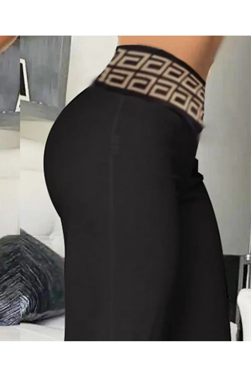 Kadın Belde Kruvaze Ve Ribana Detay Ispanyol Paça Ithal Krep Pant