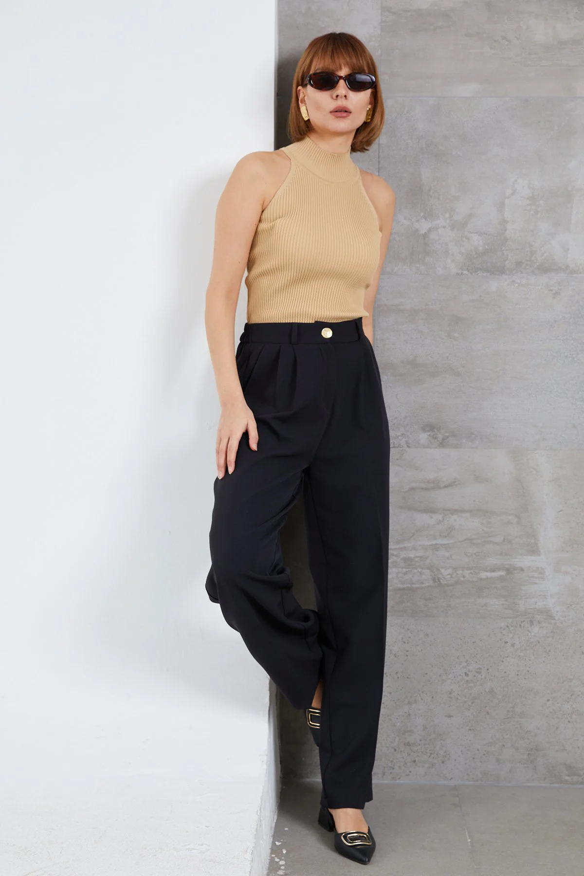 Kadın Beli Lastikli Pzzo Pantolon